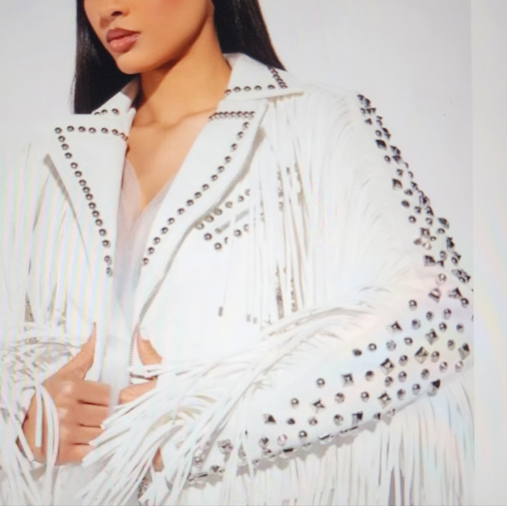 Moto Jacket with removable letters on the back of the jacket